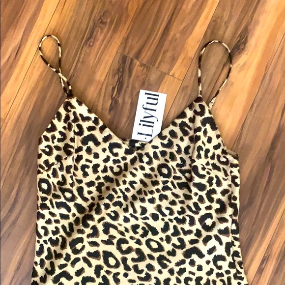 Lilyful Satin Animal Print Slip Dess - Picture 5 of 5